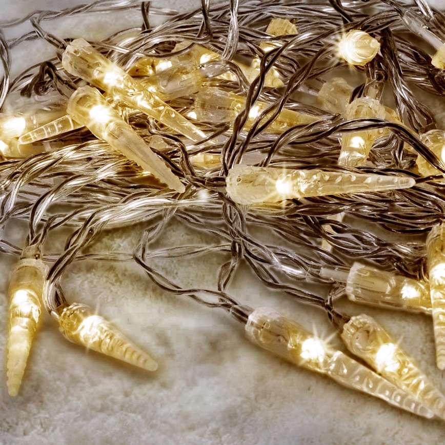 Brilagi - LED Utomhus julslinga 50xLED/8 funktioner /3xAA 8m IP44 varm vit