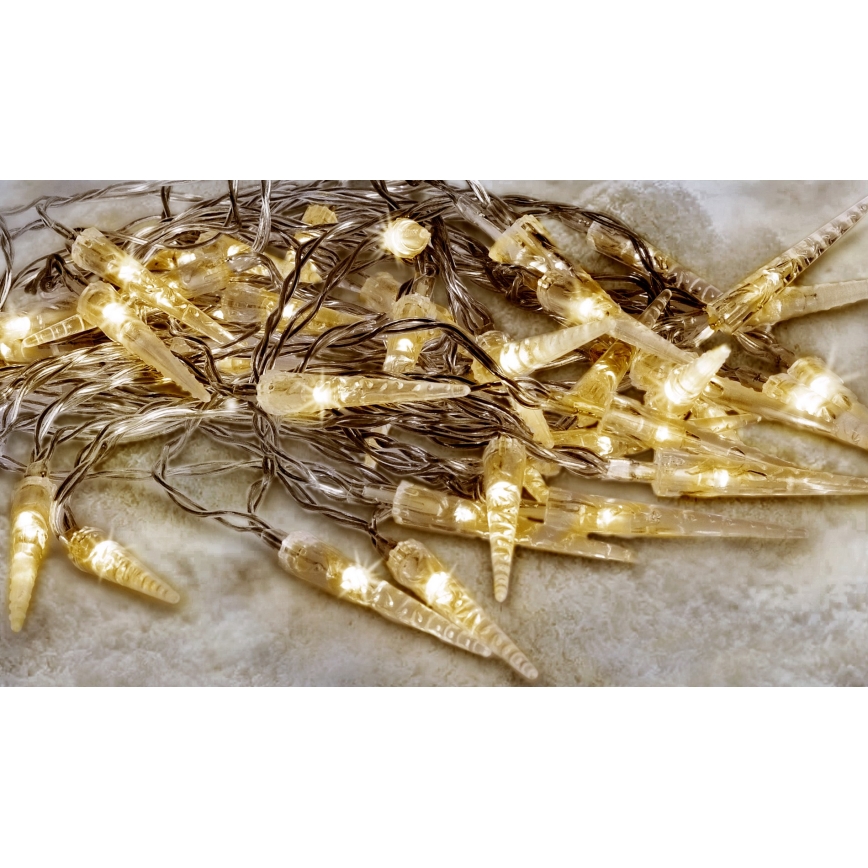 Brilagi - LED Utomhus julslinga 50xLED/8 funktioner /3xAA 8m IP44 varm vit