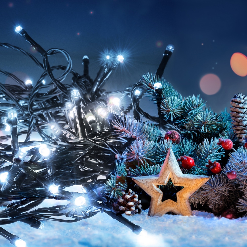 Brilagi - LED Utomhus julslinga 700xLED/8 funktioner 75m IP44 kall vit