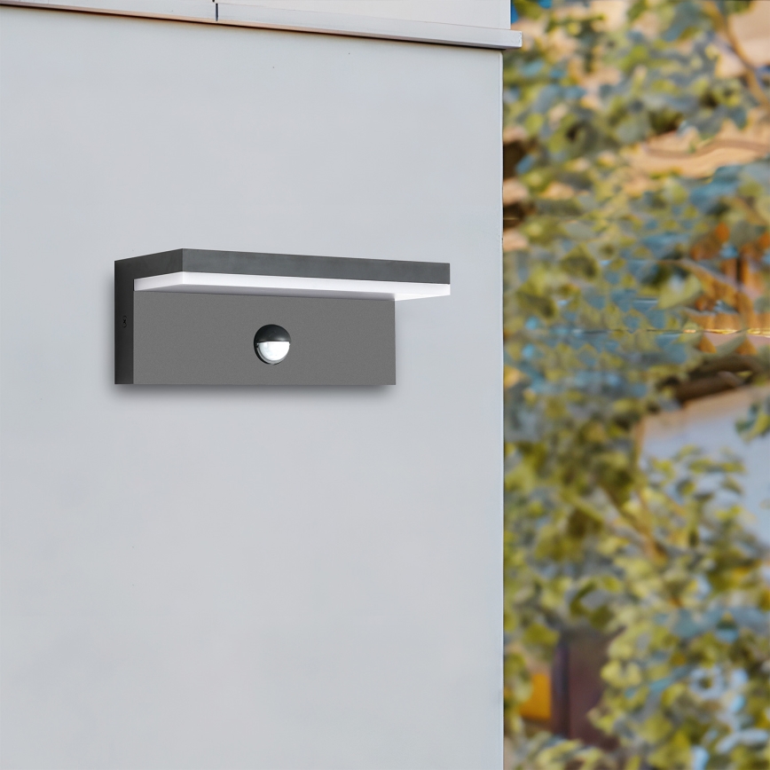 Brilagi - LED utomhusväggarmatur med rörelsesensor TESSI LED/10W/230V antracit IP54