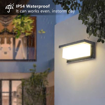 Brilagi - LED Utomhus vägglampa med sensor BRICKY LED/12W/230V antracit IP54