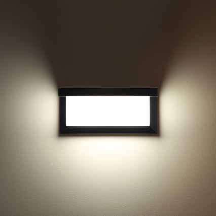 Brilagi - LED Utomhus vägglampa med sensor BRICKY LED/12W/230V svart IP54