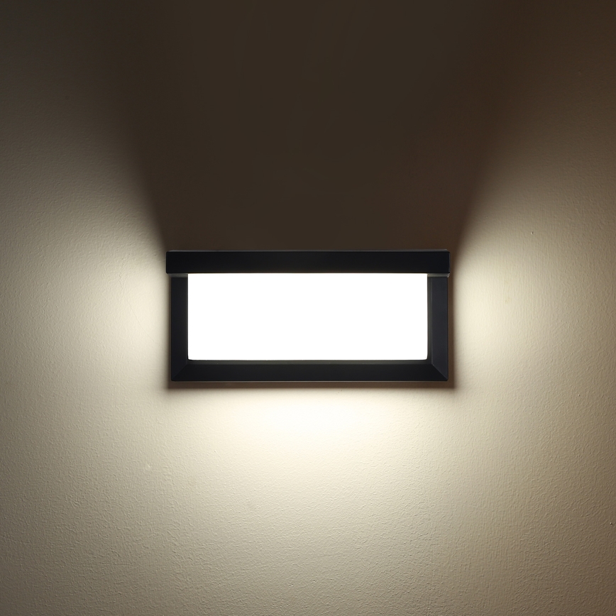 Brilagi - LED Utomhus vägglampa med sensor BRICKY LED/12W/230V svart IP54