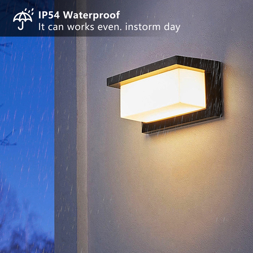 Brilagi - LED Utomhus vägglampa med sensor BRICKY LED/12W/230V svart IP54