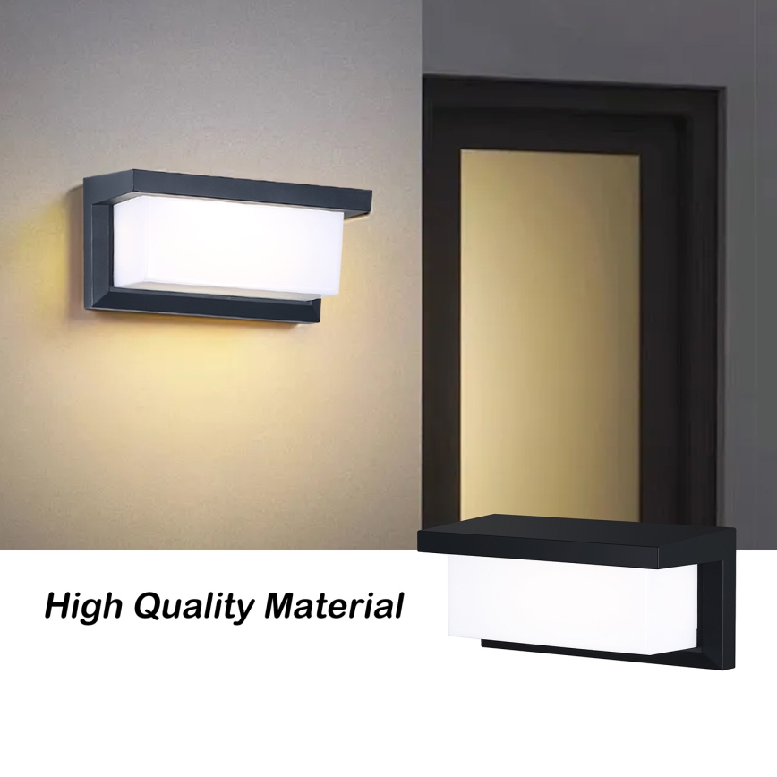 Brilagi - LED Utomhus vägglampa med sensor BRICKY LED/12W/230V svart IP54