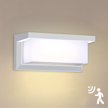 Brilagi - LED Utomhus vägglampa med sensor BRICKY LED/12W/230V vit IP54