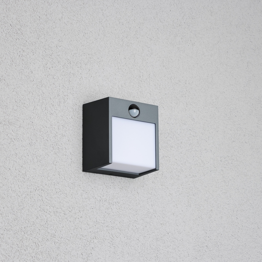 Brilagi - LED Utomhus Vägglampa med Sensor TERNI LED/12W/230V Antracit IP44