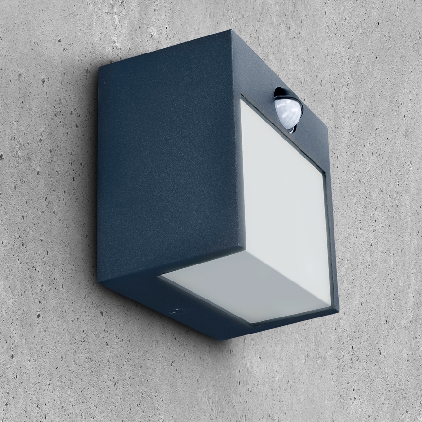 Brilagi - LED Utomhus vägglampa med sensor TERNI LED/12W/230V antracit IP44