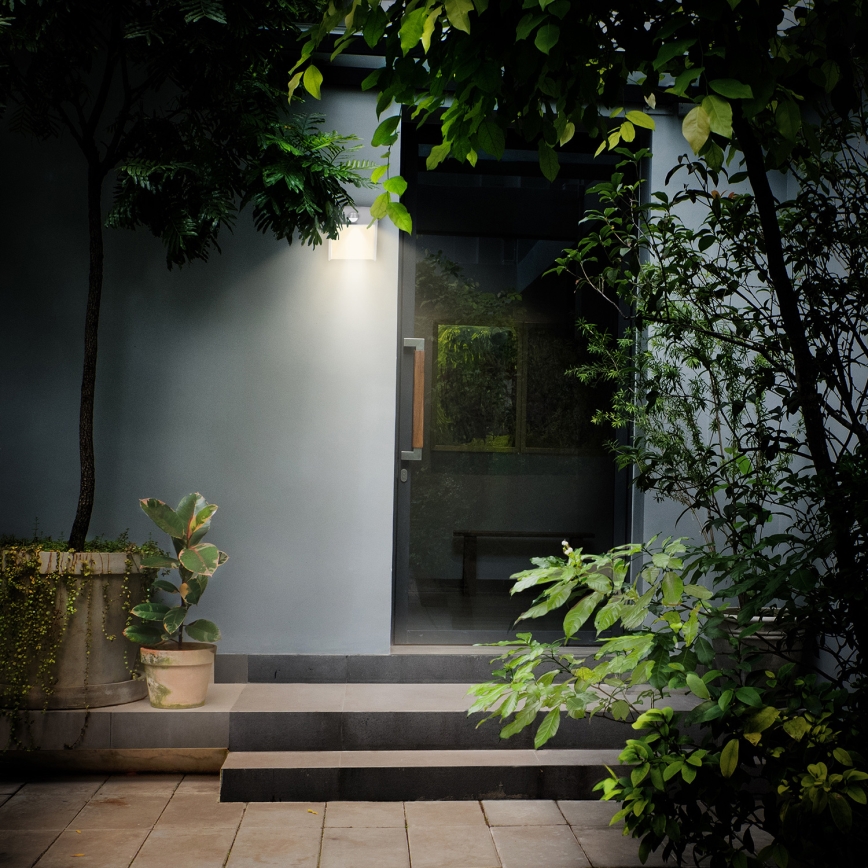 Brilagi - LED Utomhus vägglampa med sensor TERNI LED/12W/230V grå IP44