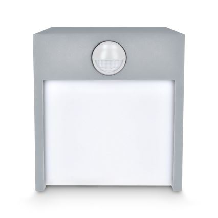 Brilagi - LED Utomhus vägglampa med sensor TERNI LED/12W/230V grå IP44