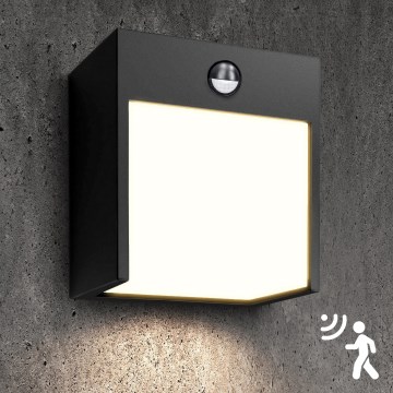 Brilagi - LED Utomhus vägglampa med sensor TERNI LED/12W/230V svart IP44