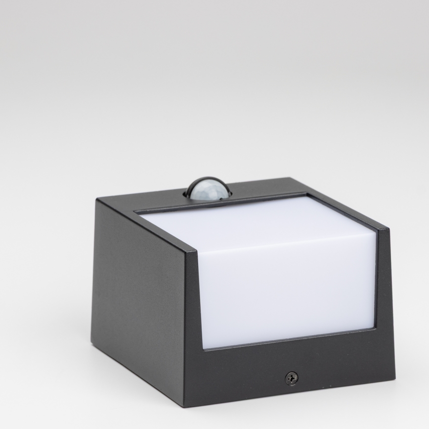 Brilagi - LED Utomhus Vägglampa med Sensor TERNI LED/12W/230V svart IP44