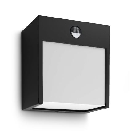 Brilagi - LED Utomhus vägglampa med sensor TERNI LED/12W/230V svart IP44