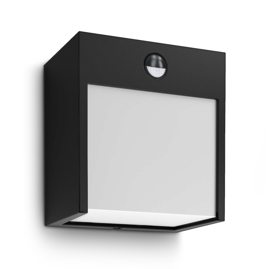 Brilagi - LED Utomhus vägglampa med sensor TERNI LED/12W/230V svart IP44