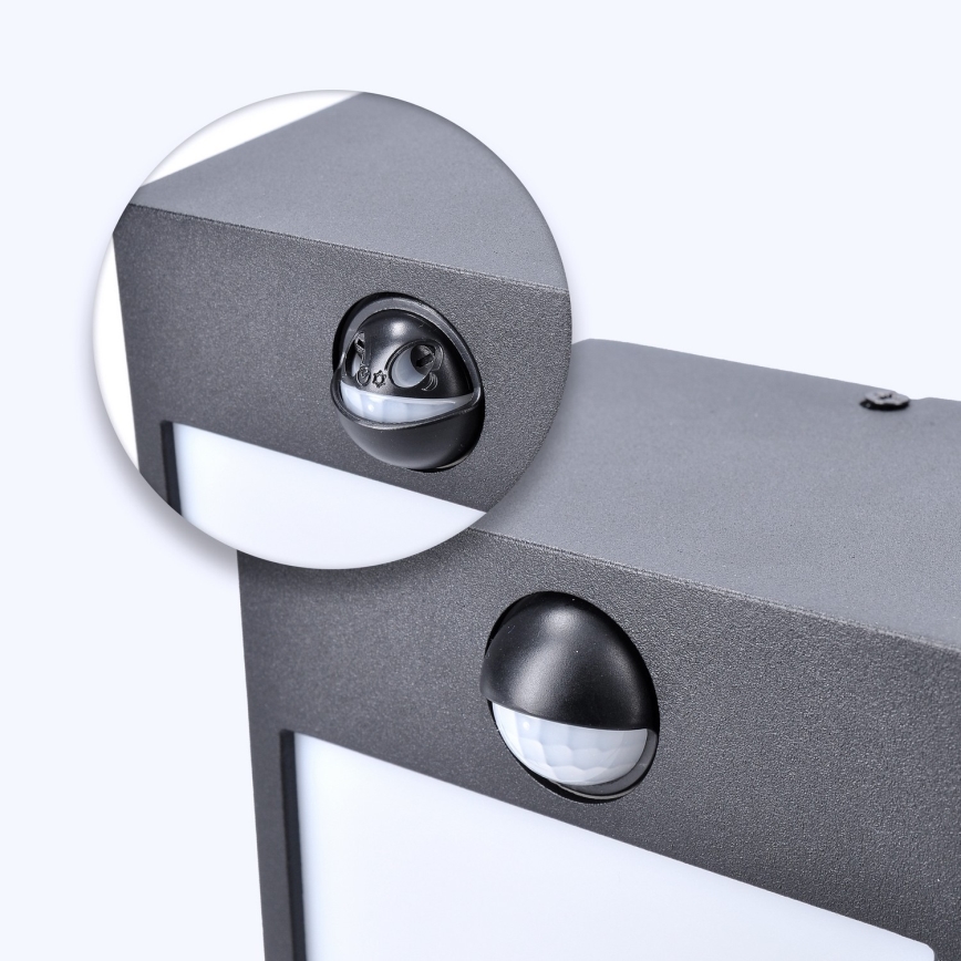 Brilagi - LED Utomhus vägglampa med sensor TERNI LED/12W/230V svart IP44