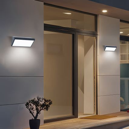 Brilagi - LED Utomhus vägglampa med sensor TRIANGLE LED/20W/230V antracit IP65