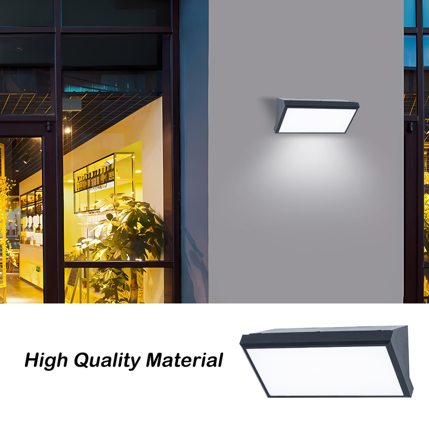 Brilagi - LED Utomhus vägglampa med sensor TRIANGLE LED/20W/230V antracit IP65