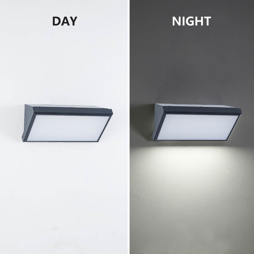 Brilagi - LED Utomhus vägglampa med sensor TRIANGLE LED/20W/230V antracit IP65