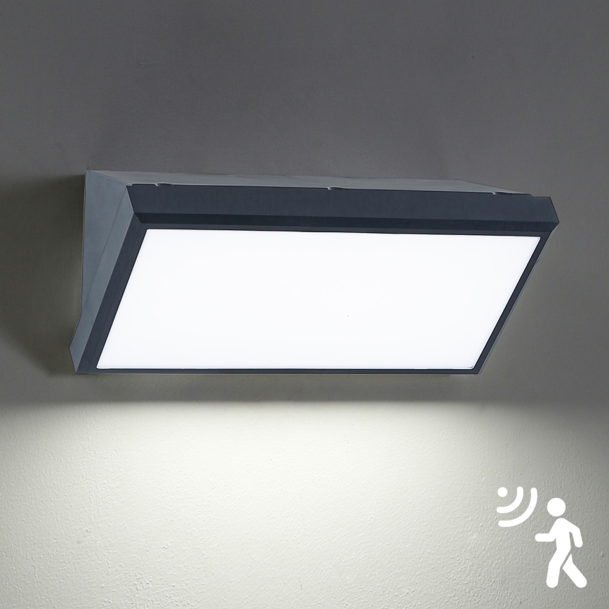 Brilagi - LED Utomhus vägglampa med sensor TRIANGLE LED/20W/230V antracit IP65