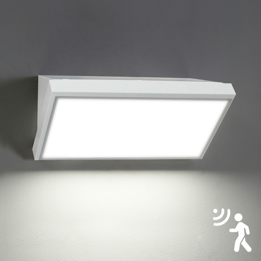 Brilagi - LED Utomhus vägglampa med sensor TRIANGLE LED/20W/230V vit IP65