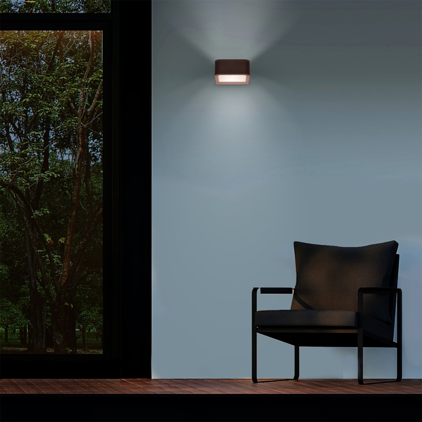 Brilagi - LED utomhusvägglampa BARI LED/7W/230V 3000/4000/6000K brun IP54