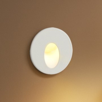 Brilagi - LED-utomhusinfälld armatur STAIRDOT LED/2W/230V vit IP65 rund