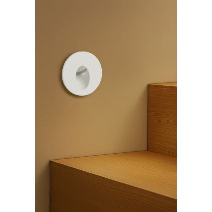 Brilagi - LED-utomhusinfälld armatur STAIRDOT LED/2W/230V vit IP65 rund