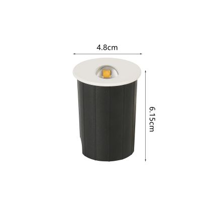 Brilagi - LED-utomhusinfälld armatur STAIRDOT LED/2W/230V vit IP65 rund