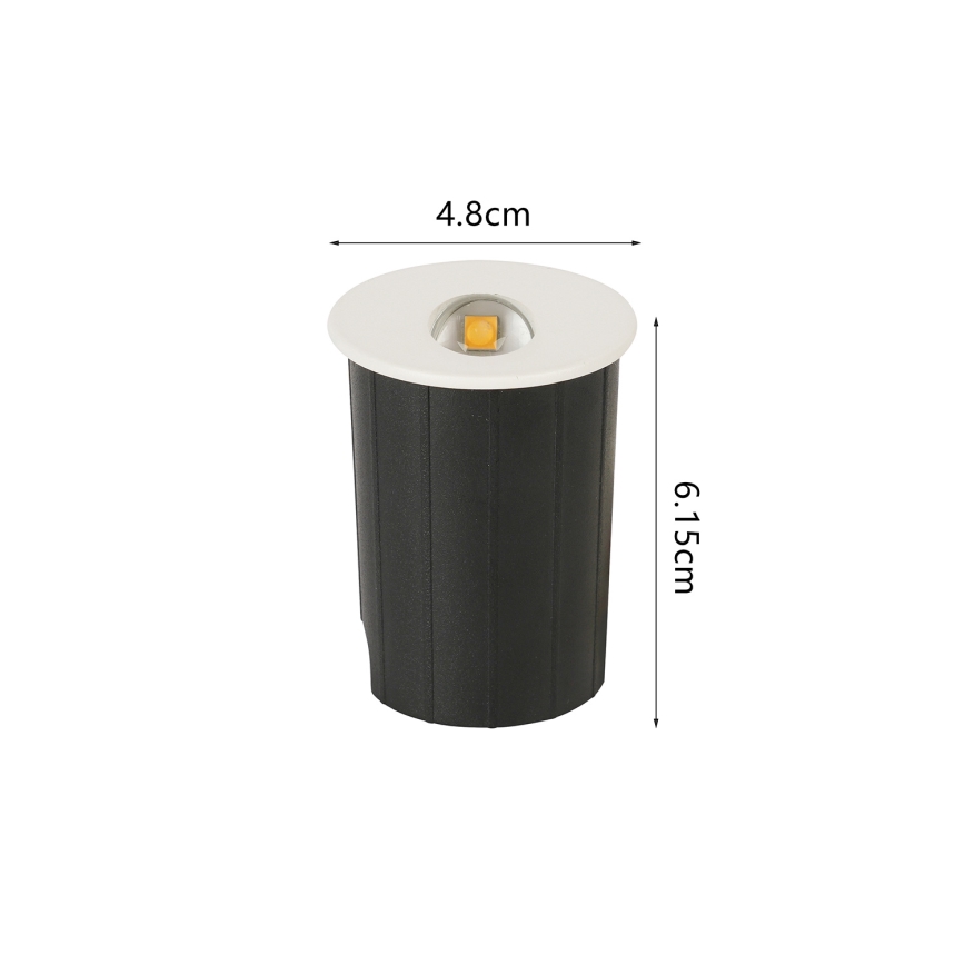 Brilagi - LED-utomhusinfälld armatur STAIRDOT LED/2W/230V vit IP65 rund
