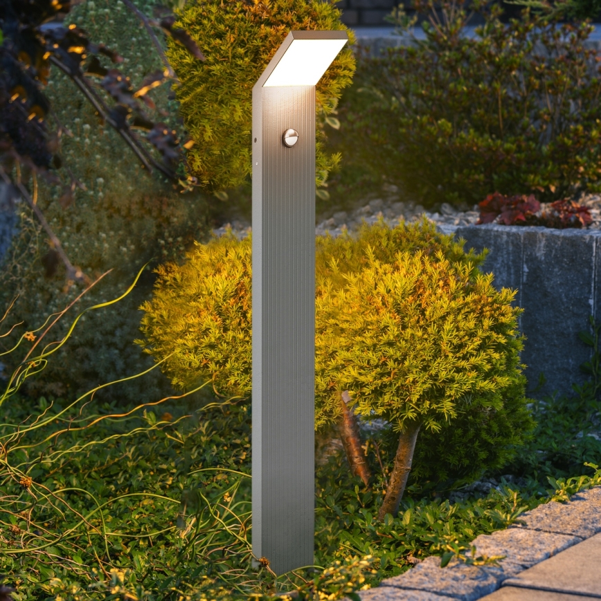Brilagi - LED utomhuslampa med rörelsesensor RIANO LED/8W/230V silverfärgad IP65