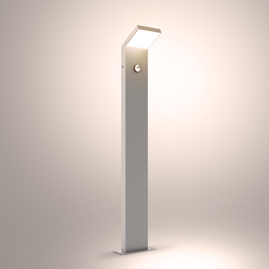 Brilagi - LED utomhuslampa med rörelsesensor RIANO LED/8W/230V silverfärgad IP65