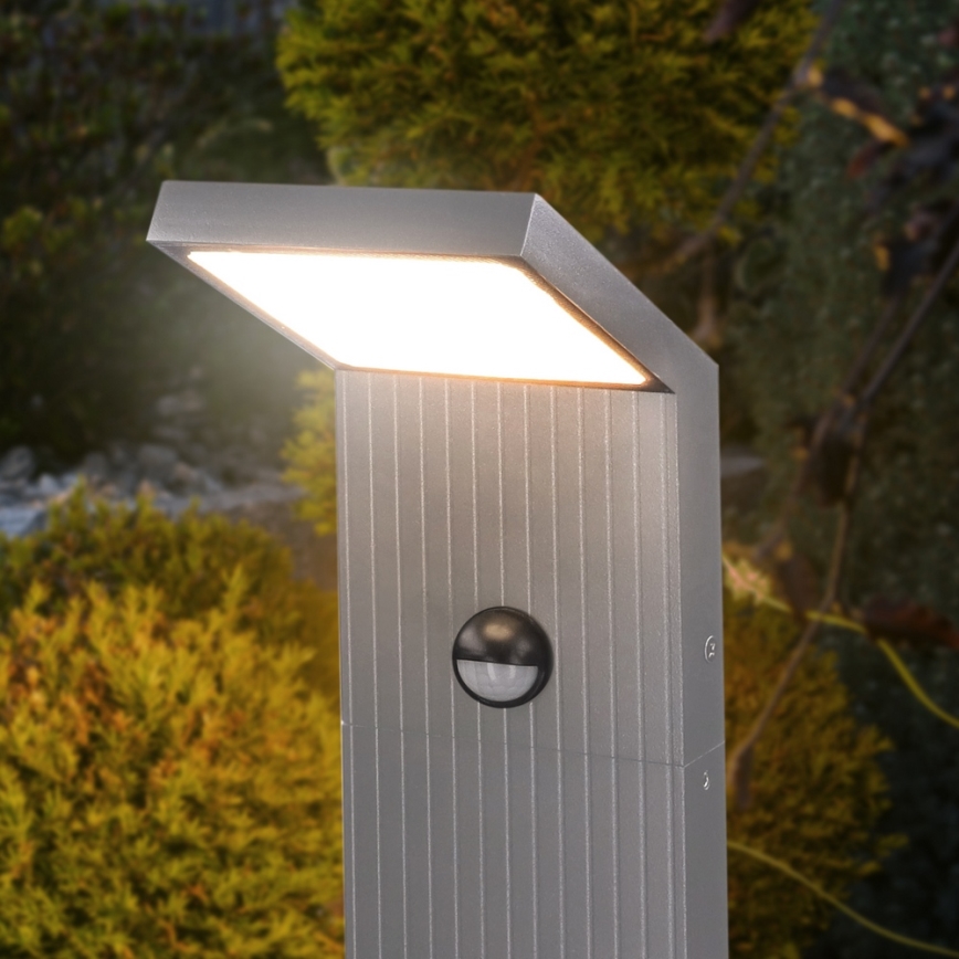 Brilagi - LED utomhuslampa med rörelsesensor RIANO LED/8W/230V silverfärgad IP65