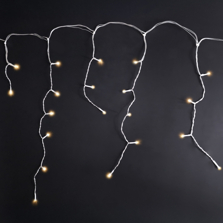 Brilagi - LED utomhus julbelysning, 200 LED, 8 ljuslägen, 13 m, IP44, varmvit, istappar