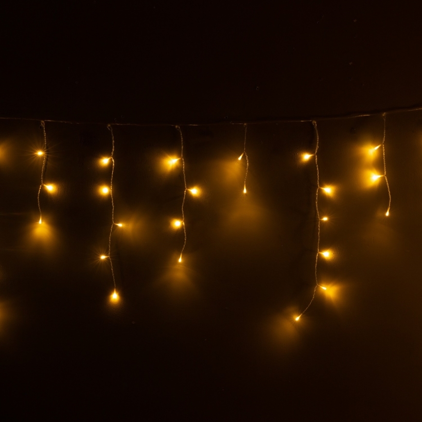 Brilagi - LED utomhus julbelysning, 200 LED, 8 ljuslägen, 13 m, IP44, varmvit, istappar