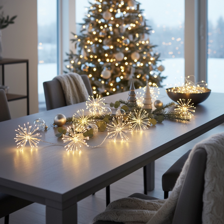 Brilagi - LED utomhusslinga för jul, 150 LED, 5 m, IP44, varmvitt, fyrverkeri-effekt