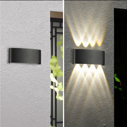 Brilagi - LED utomhusväggarmatur FLAREBOX LED/8W/230V svart IP65