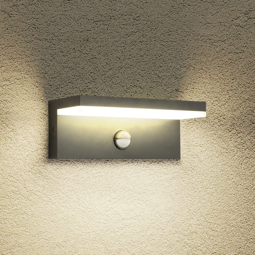 Brilagi - LED utomhusväggarmatur med rörelsesensor TESSI LED/10W/230V antracit IP54
