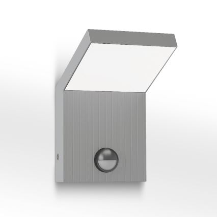 Brilagi - LED utomhusvägglampa med sensor RIANO LED/8W/230V silver IP65