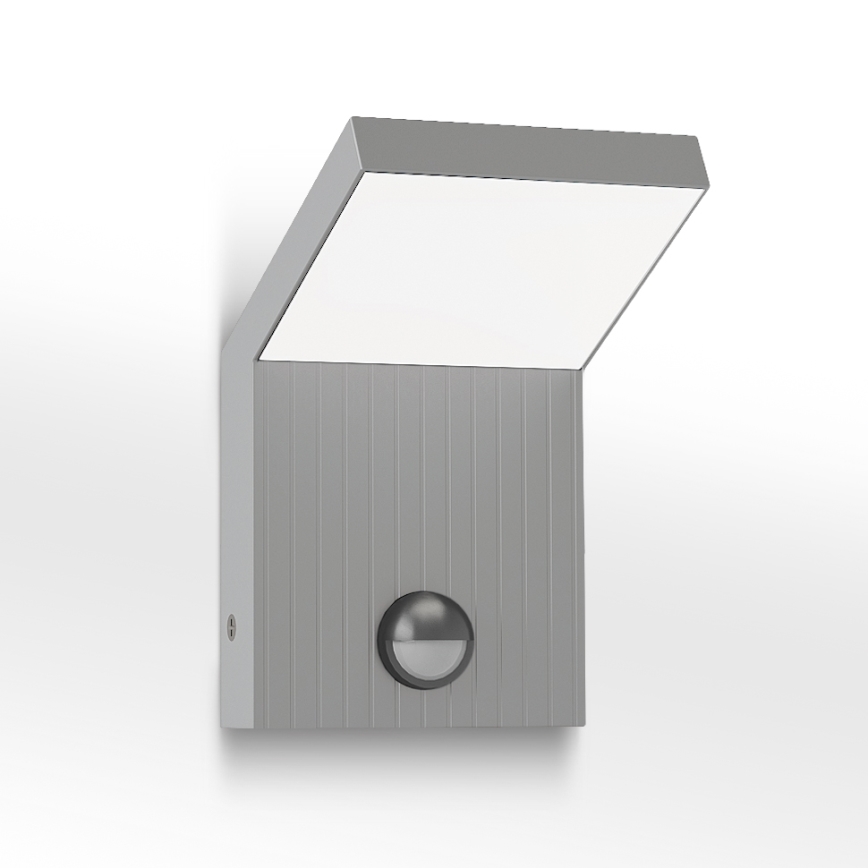 Brilagi - LED utomhusvägglampa med sensor RIANO LED/8W/230V silver IP65