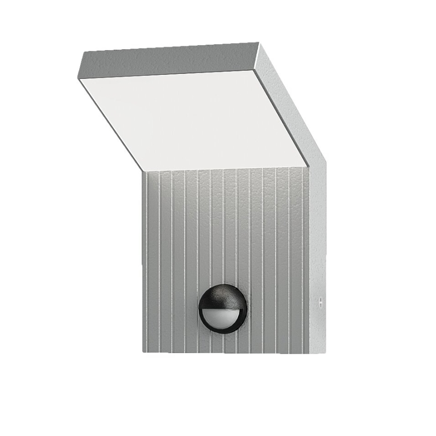 Brilagi - LED utomhusvägglampa med sensor RIANO LED/8W/230V silver IP65