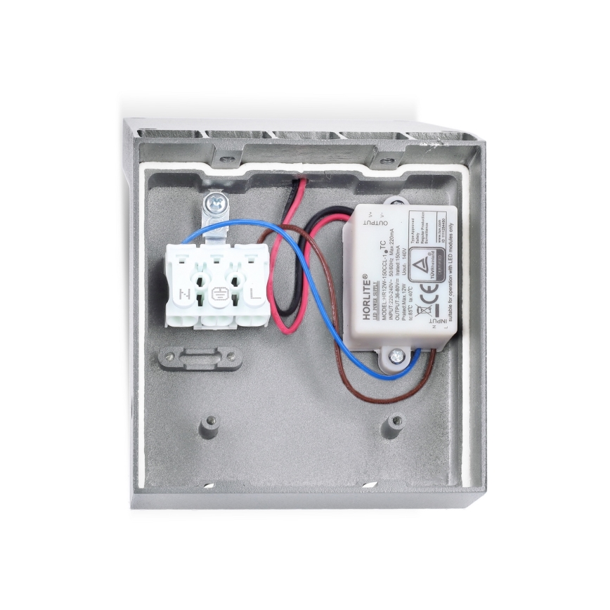 Brilagi - LED utomhusvägglampa med sensor RIANO LED/8W/230V silver IP65