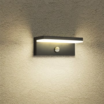 Brilagi - LED utomhusväggarmatur med sensor TESSI LED/10W/230V svart IP54