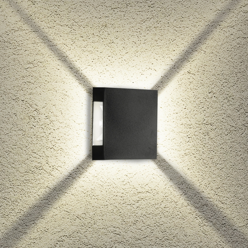 Brilagi - LED utomhusväggarmatur QUADRAY LED/4W/230V svart IP65