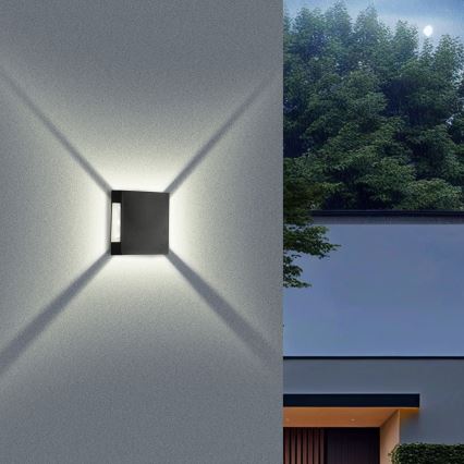 Brilagi - LED utomhusväggarmatur QUADRAY LED/4W/230V svart IP65