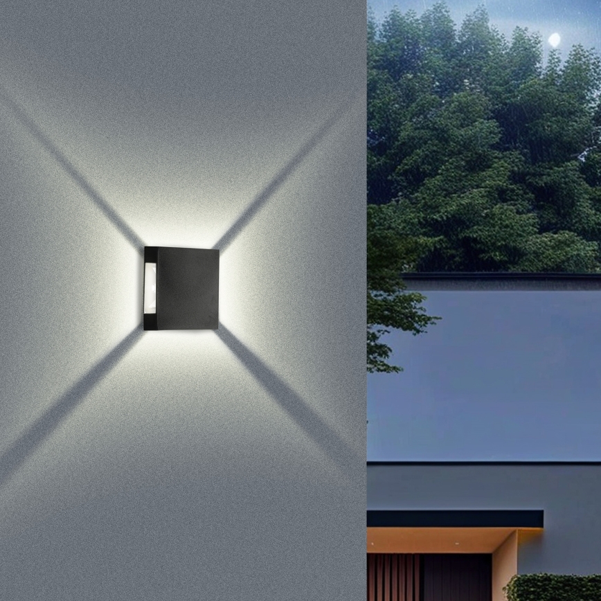 Brilagi - LED utomhusväggarmatur QUADRAY LED/4W/230V svart IP65