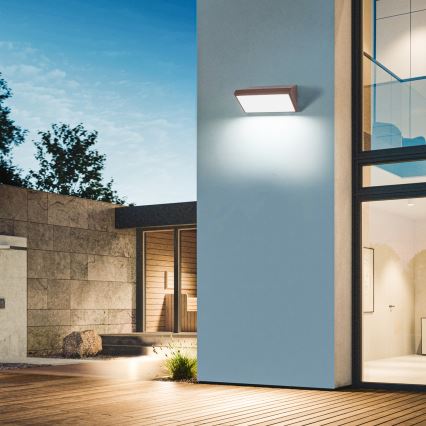 Brilagi - LED utomhusväggarmatur TRIANGLE LED/20W/230V 3000/4000/6500K brun IP65