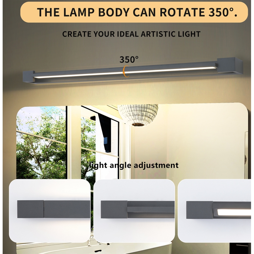 Brilagi - LED utomhusväggarmatur AQUA LINE LED/24W/230V 90 cm IP44 antracit CRI 90