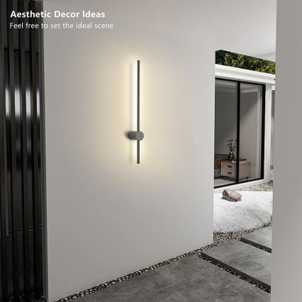 Brilagi - LED utomhusvägglampa AURA LED/12W/230V 4000K IP54 65 cm antracit