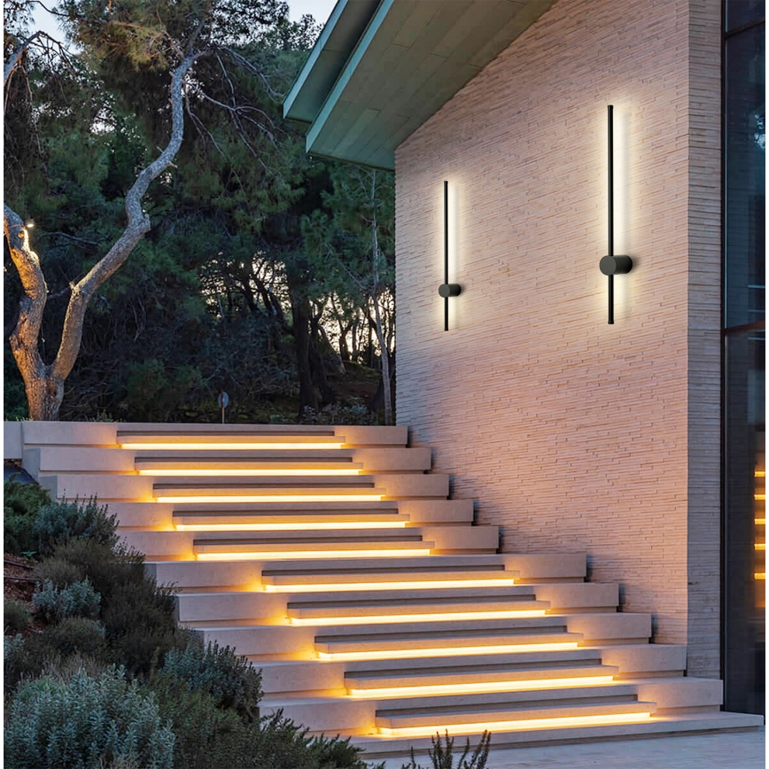 Brilagi - AURA LED utomhusvägglampa 12W/230V 3000K IP54 65 cm svart