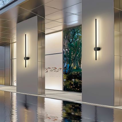 Brilagi - AURA LED utomhusvägglampa 12W/230V 3000K IP54 65 cm svart